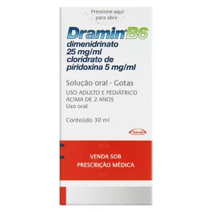 DRAMIN B6, DIMENIDRINATO,CLORIDRATO DE PIRIDOXINA-25MG/ML + 5MG/ML
