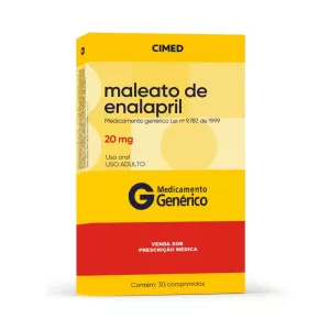 Maleto de Enalapril Genérico Cimed 20mg 30 comprimidos
