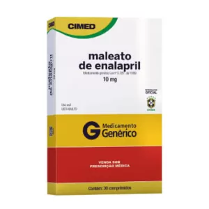 Maleato de Enalapril 10mg Genérico Cimed 30 Comprimidos